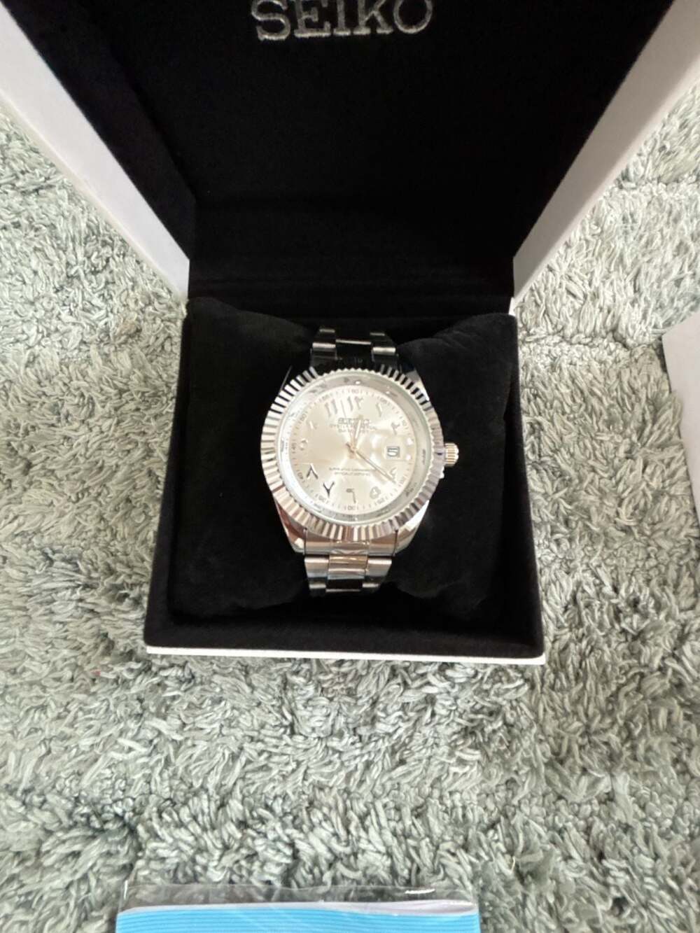 Seiko Mod Datejust Arabic Dial Silver Watch